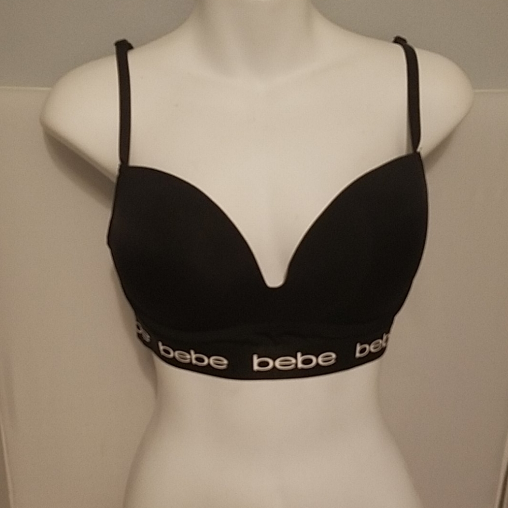 Bebe Black Stretchable PulloverTshirt Bra Size 36D